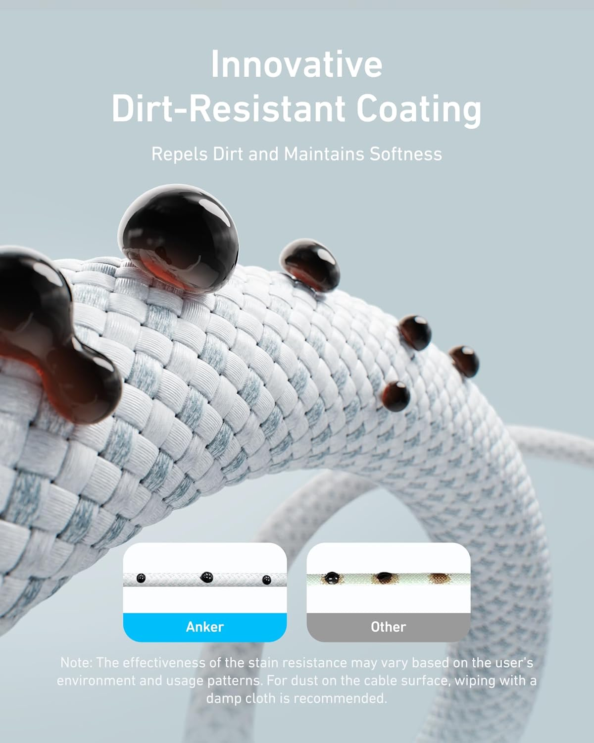 Anker Braided and Dirt-Free Type-C Fast Charging Cable(240W)(1.8m) - Black Anker Braided and Dirt-Free Type-C Fast Charging Cable(240W)(1.8m) - Black